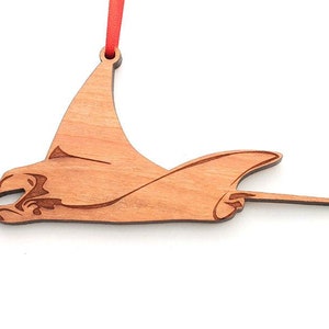 Manta Ray Ornament - Graceful Manta Ray Stingray Wood Ornament