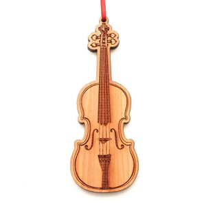 Violin Ornament - Iconic Stringed Instrument Violin Wood Ornament