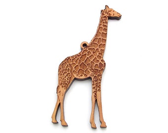 Giraffe Ornament Wood - Nestled Pines Zoo Animal Collection