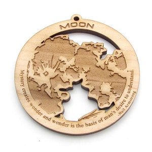 Moon Ornament - Science Collection from Nestled Pines Woodworking . Maple Wood