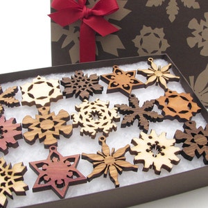 Mini Snowflake Ornaments from Nestled Pines Gift Box set of 15 . All New Designs image 5