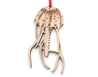 Jellyfish Ornament - Gorgeous Fascinating Jellyfish Wood Ornament - Aquatic Collection