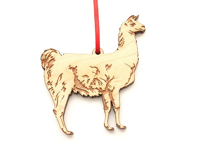 Llama Ornament Everybody's Favorite Ungulate Llama Wood Ornament image 1