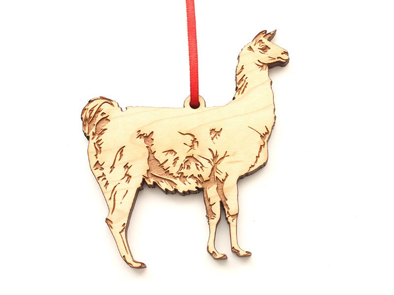 Ornement de Lama - Tout Le Monde Préféré Ongulés Ornement en Bois