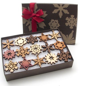 Mini Snowflake Ornaments from Nestled Pines Gift Box set of 15 . All New Designs image 3