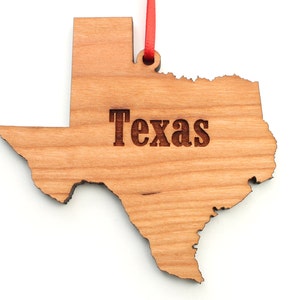 Texas State Ornament - Texas Cut Out Wood Christmas Ornament