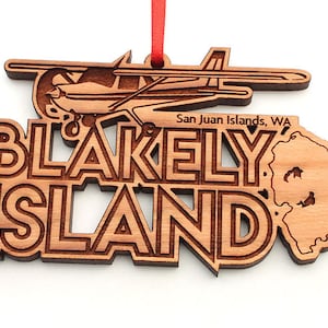 Blakely Island Ornament - San Juan Islands, Washington Cessna Plane Ornament