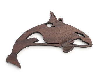 Orca Ornament - Aquatic Apex Predator Killer Whale Wood Ornament