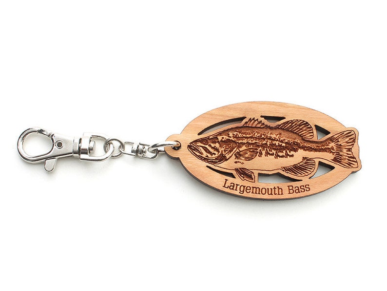 Largemouth Bass Key Chain Wood Fisherman Gift for Bass Etsy