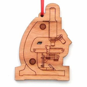 Microscope Ornament - Detailed Optic Microscope Science Gift for Students and Teachers - Science Collection -