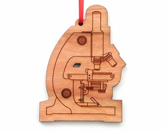 Microscope Ornament - Detailed Optic Microscope Science Gift for Students and Teachers - Science Collection -