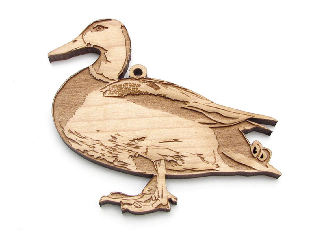 Mallard Duck Ornament Realistic Carved Wooden Duck Christmas Ornament Maple Hardwood Bird