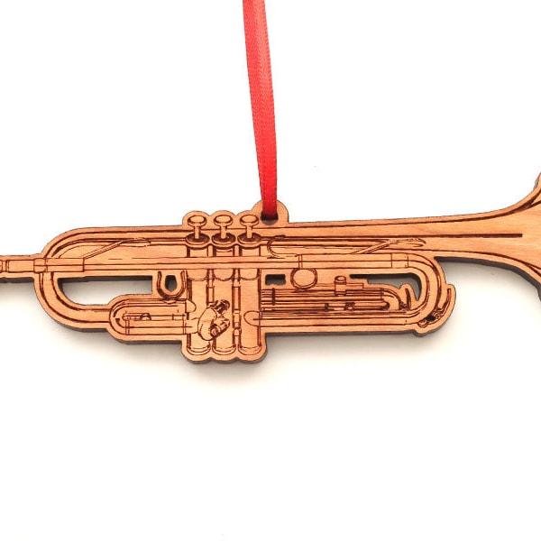 Cornet Ornament - Cornet That Looks Like a Trumpet Wood Ornament