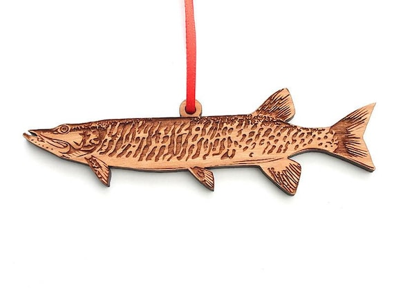 Muskellunge Ornament Fish of 10,000 Casts Muskie Wood Ornament 