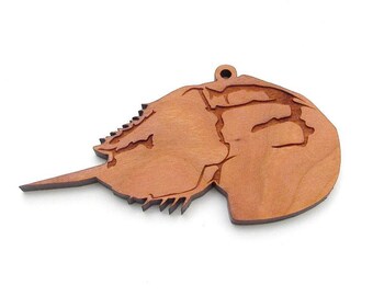 Horseshoe Crab Ornament - Prehistoric Fascinating Crab Wood Ornament - Aquatic collection