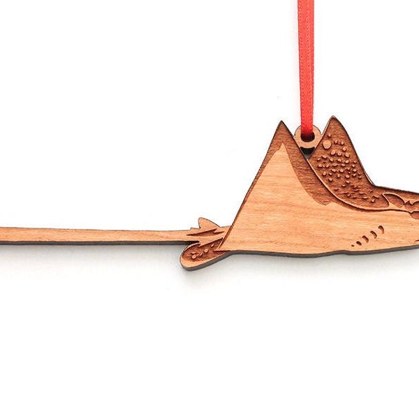 Spotted Eagle Ray Ornament - Beautiful Graceful Yet Shy Spotted Eagle Ray Wood Ornament