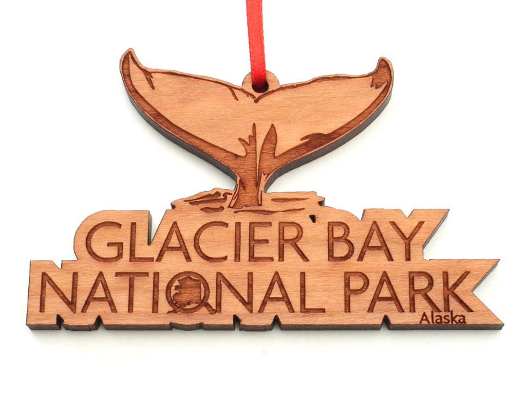 Glacier Bay National Park AK Cutout Ornament - Engraved Alaska Whale ...