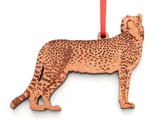 Cheetah Ornament - Fastest Land Animal Cheetah Wood Ornament