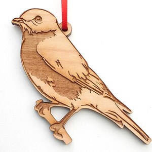 Eastern Bluebird Ornament - Realistic Wooden Carved Bluebird Christmas Ornament - Maple Wood - Bird Collection