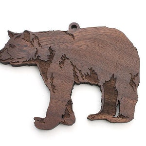 Schwarzer Bär Ornament - Löwen, Tiger und Bären, oh mein! Schwarzer Bär Holz Ornament - Critter Kollektion