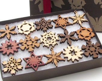 Mini Snowflake Ornaments from Nestled Pines - Gift Box set of 15 . All New Designs