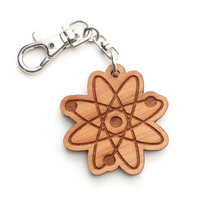 Atom Key Chain - Chemistry Geek Accessory or Physics Teacher Gift - Science Geekery from Nestled Pines Woodworking