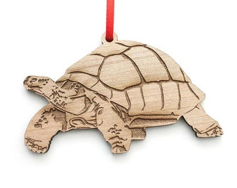 Galapagos Tortoise Ornament - Slow And Steady Wins The Race Galapagos Tortoise Wood Ornament