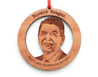 Ronald Reagan Ornament - Famous Faces Ronald Reagan Presidential Wood Ornament