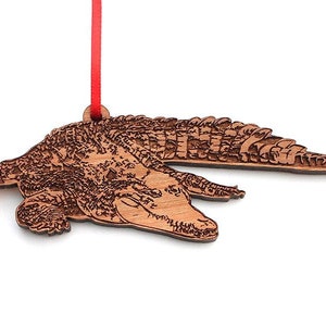 Orinoco Crocodile Ornament - Rare River Monster Orinoco Crocodile Wood Ornament