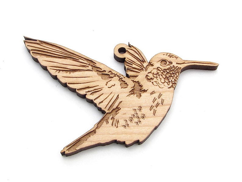Maple Wood Realistic Carved Wooden Hummingbird Christmas Ornament Hummingbird Ornament Bird Collection