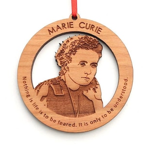 Marie Curie Face Ornament - Famous Faces Marie Curie Wood Ornament