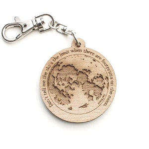 Moon Keychain - Extremely Detailed Moon Keychain With Famous Quote