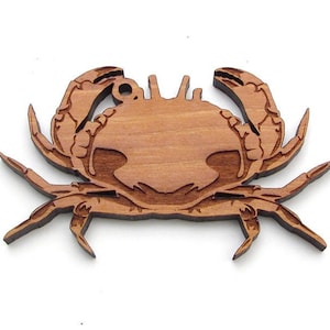 Ornamento natalizio a forma di granchio da spiaggia - Collezione essenziale di ornamenti per l&#39;oceano e il mare per ornamenti natalizi in legno