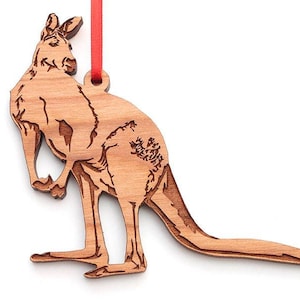 Red Kangaroo Ornament - Iconic Red Kangaroo Wood Ornament