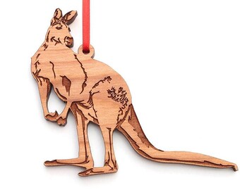 Red Kangaroo Ornament - Iconic Red Kangaroo Wood Ornament