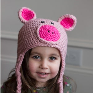 READY TO SHIP Crochet Pig Hat, Sizes Newborn to Toddler image 9