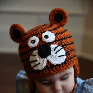 READY TO SHIP Crochet Tiger Hat, Sizes Newborn to Toddler/Kid image 6