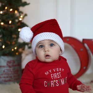 READY TO SHIP Crochet Baby Santa Hat Newborn Red Christmas - Etsy