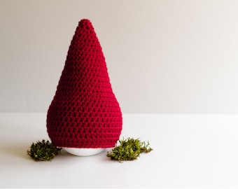 READY TO SHIP Crocheted Red Gnome Hat: Baby to Child Sizes