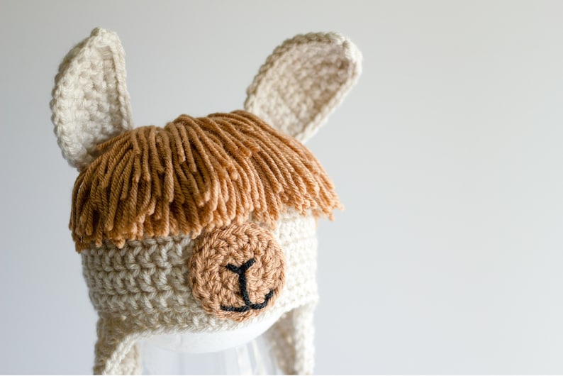READY TO SHIP Crochet Llama Hat, Sizes Newborn to Toddler image 3