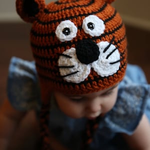READY TO SHIP Crochet Tiger Hat, Sizes Newborn to Toddler/Kid image 7