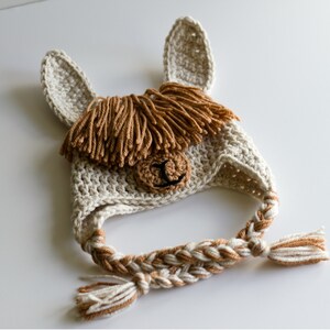 READY TO SHIP Crochet Llama Hat, Sizes Newborn to Toddler image 8