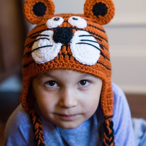 READY TO SHIP Crochet Tiger Hat, Sizes Newborn to Toddler/Kid image 9