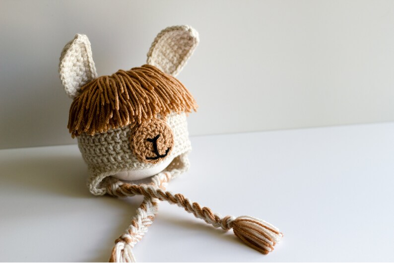 READY TO SHIP Crochet Llama Hat, Sizes Newborn to Toddler image 5