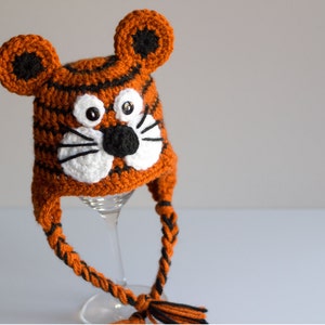 READY TO SHIP Crochet Tiger Hat, Sizes Newborn to Toddler/Kid image 3