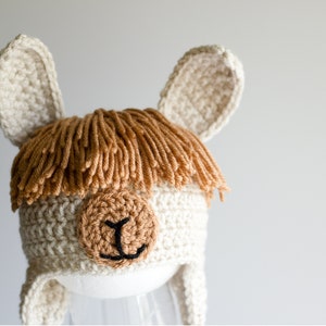 READY TO SHIP Crochet Llama Hat, Sizes Newborn to Toddler image 2