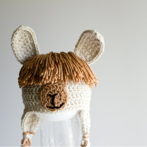 READY TO SHIP Crochet Llama Hat, Sizes Newborn to Toddler image 1