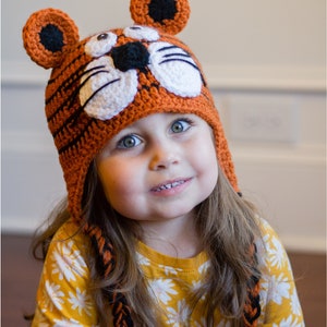 READY TO SHIP Crochet Tiger Hat, Sizes Newborn to Toddler/Kid image 8