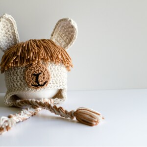 READY TO SHIP Crochet Llama Hat, Sizes Newborn to Toddler image 4