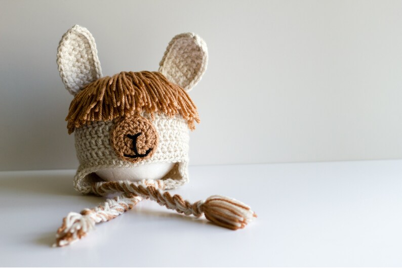 READY TO SHIP Crochet Llama Hat, Sizes Newborn to Toddler image 4